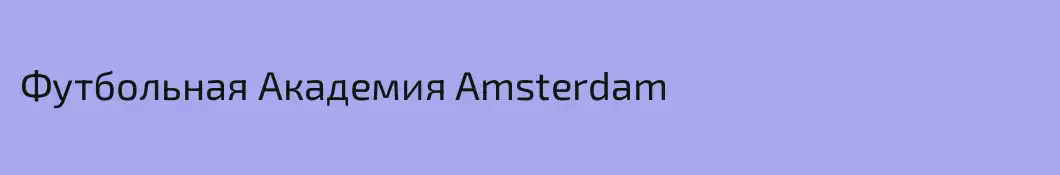 Футбольная Академия Amsterdam